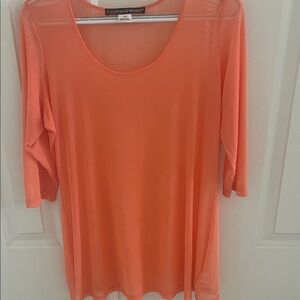 Chic Coral Sheer Tunic Top